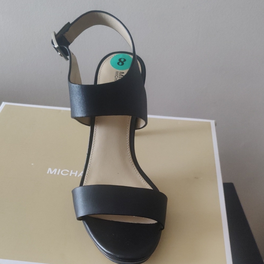 Michael Kors Black Leather Sandals